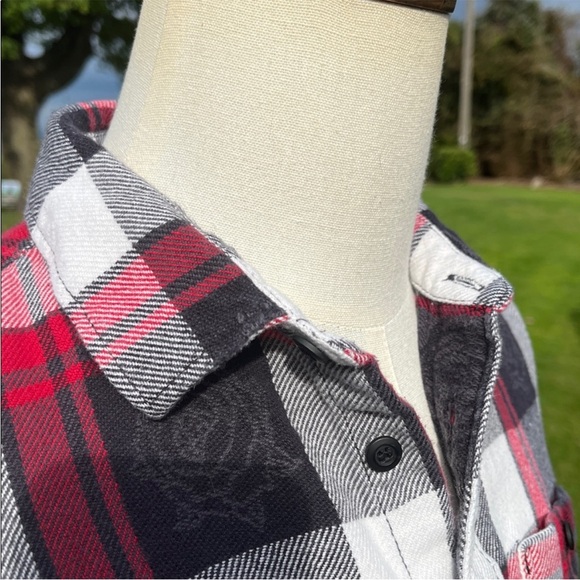 Vans Flannel Kyle Walker Edition Red/Black/Grey Button-Down Shirt Men's Small - Picture 4 of 10